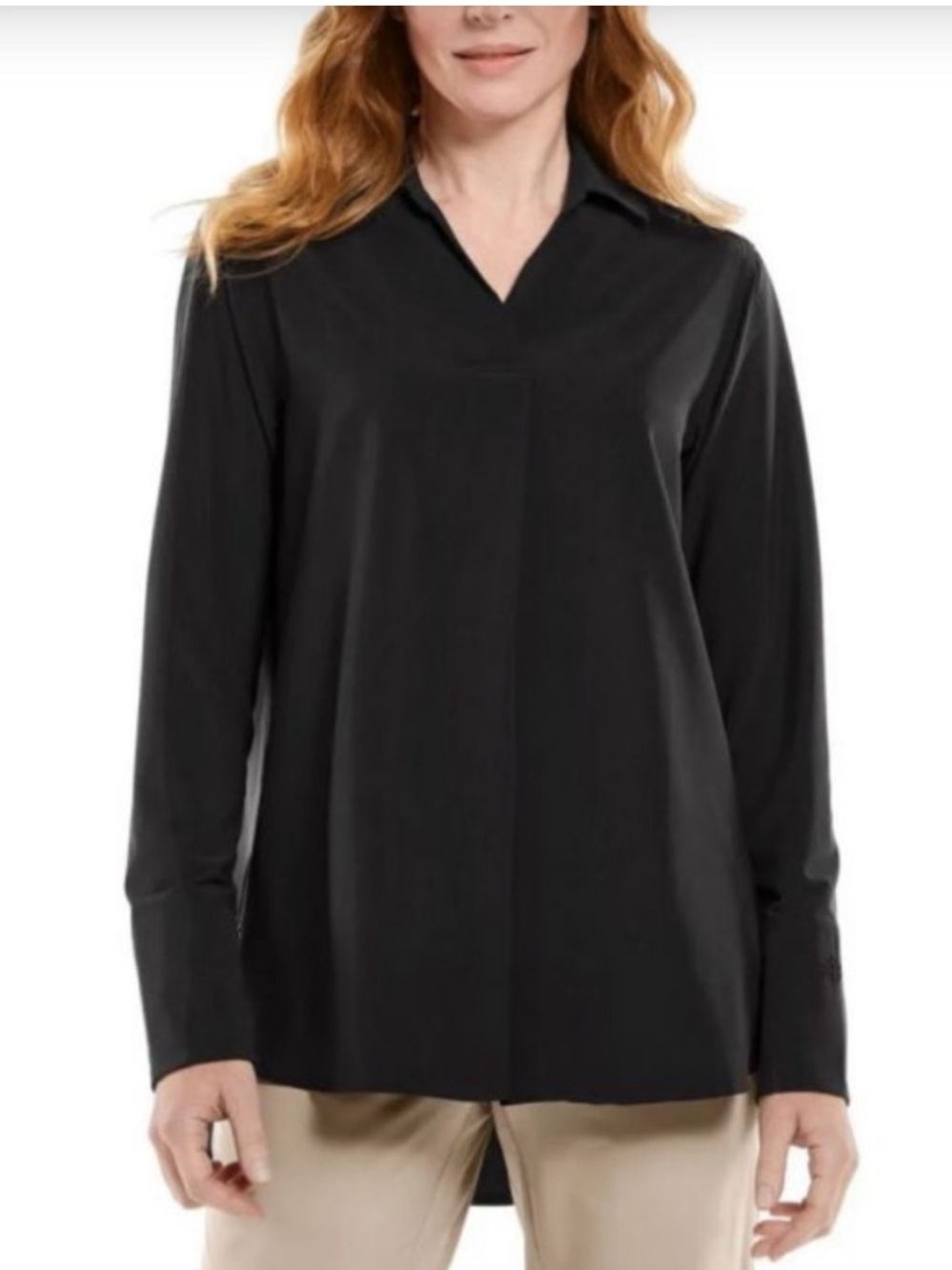 Coolibar Palmaria UPF 50+ Travel Tunic Top Shadow Stripe Medium